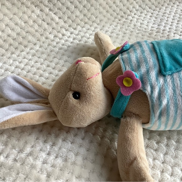 Loblaws Plush Long Leg Bunny Rabbit Striped Outfit with Slippers Stuffed Animal - Picture 7 of 12